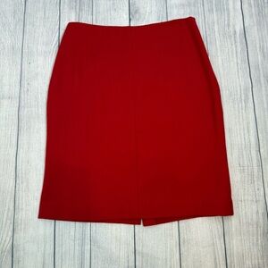 Brooks Brothers Red Wool Pencil Skirt Silk Lined Size 8